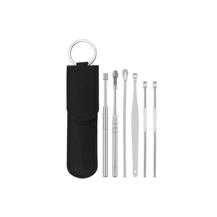 6Pcs Earpick Ear Wax Curette Ear Cleaner Remover Spoon Ear Cleaning Tool Kit - Aimall
