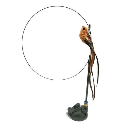 Cat Play Toy Simulation Birds Teaser Wand Interactive Stick with Suction Cup AU - Aimall