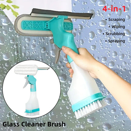 4in1 Window Cleaning Tool Multifunctional Home Wiper Glass Cleaner Scraper Kit