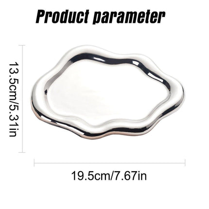 2PCS Luxury Ceramic Jewelry Display Tray Organizer Plate Storage Large Decor