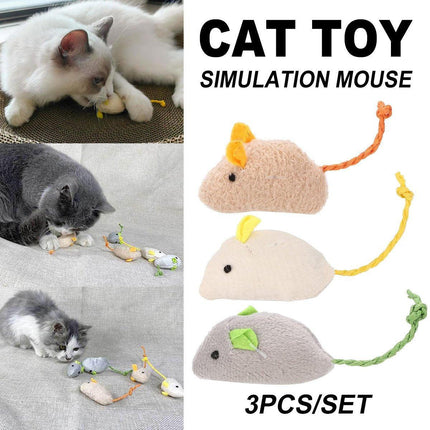 Interactive Plush Catnip Mouse Toy Durable Scratch-Resistant Fun Kitten Play Toy