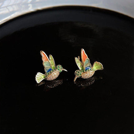 Chinese Hummingbird Earrings Mini Bird Design Fashion Jewelry for Women
