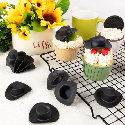 50PCS Mini Toy Cowboy Hats for Dolls Plastic Western Party Decoration Accessory