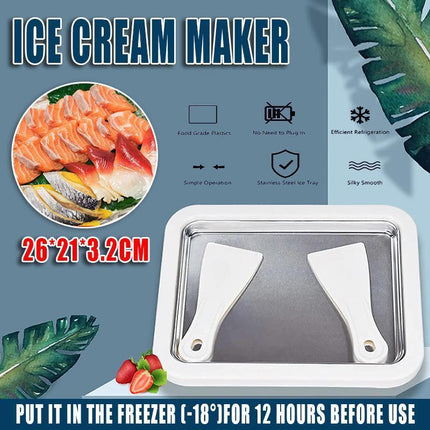 Ice Cream Maker Yogurt Frozen Pan Mini Fried Yogurts Machine Rolled Homemade DIY - Aimall