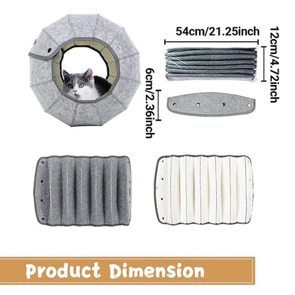 Collapsible Breathable Pet Bed Cat Nest Dog Cave Tunnel Semi Enclosed Mat