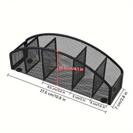 Multi Grid Metal Desktop Storage Box Pen Holder Cosmetic Organiser Tidy Box