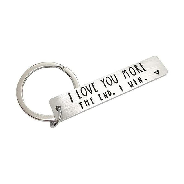 I Love You More The End I Win Stainless Steel Couple Keyring Keychain Gift Funny - Aimall