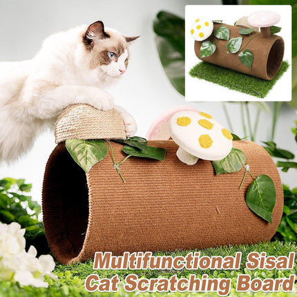 Multifunctional Cat Scratching Board Tree Pet Hut with Hole for Cats and Kittens