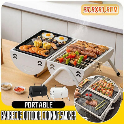 Grillz Charcoal BBQ Portable Grill Camping Barbecue Outdoor Cooking Smoker - Aimall