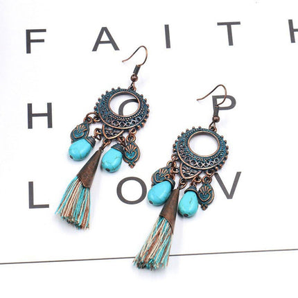 Vintage Tassel Earrings for Women Long Ethnic Style Dangle Fashion Jewellery