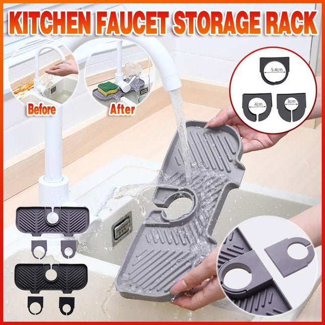 Kitchen Faucet Storage Rack Holder Soap Sponges Caddy Organizer Sink Basket Rack - Aimall