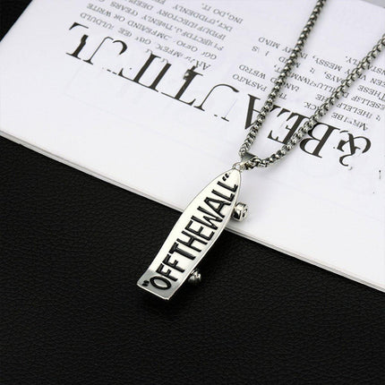 Hip-Hop Titanium Steel Pendant Necklace Letter Scooter Design Sweater Chain