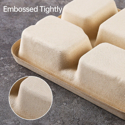25/50pcs Biodegradable Lunch Box Microwaveable Tray with Compartment Paper Lid