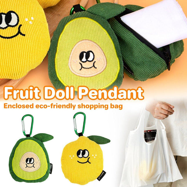 Cartoon Fruit Shopping Bag Cute Doll Folding Eco-Friendly Pendant Tote Bag
