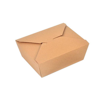 Kraft Brown Noodle Food Lunch Box Flat Deli Takeaway Disposable Container 200PCS - Aimall