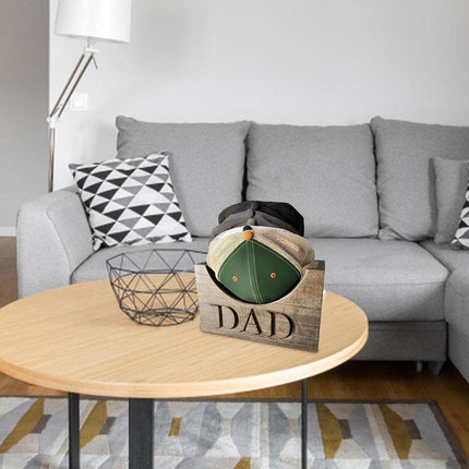 For Dad Rustic Wooden Hat Holder Display Stand Hat Storage Box For Baseball Caps