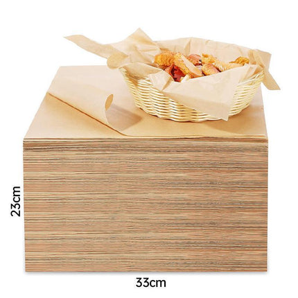200X Wood Colour BBQ Parchment Deli Sandwich Wrap Paper Oil Paper Recycled Liner