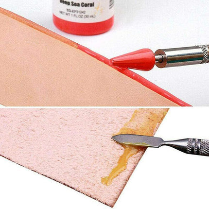 Dual Head Leather Edge Oil Dye Paint Pen Applicator Paint Roller DIY Leather - Aimall