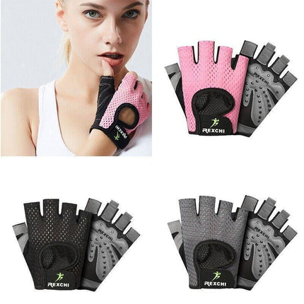 M Size Women Fitness Gym Training Gloves Half Finger Gel Weight Lifting Workout Gloves - Aimall