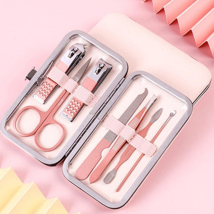 7PCS Manicure Pedicure Set Stainless Nail Clippers Kit Cuticle Grooming Case AU - Aimall