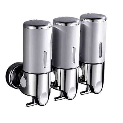 Stainless Steel Lever Soap Dispenser Manual Push Shower Gel Hotel Bathroom Use