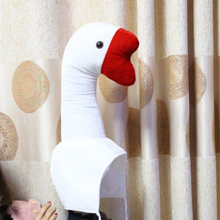 Funny Big White Goose Headgear Costume Hat Quirky Party Props Animal Cosplay