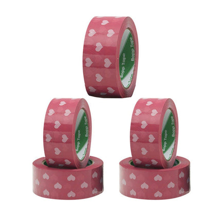 5pcs Cute Personality Packing Sealing Tape Adhesive Heart Design Colourful Glue