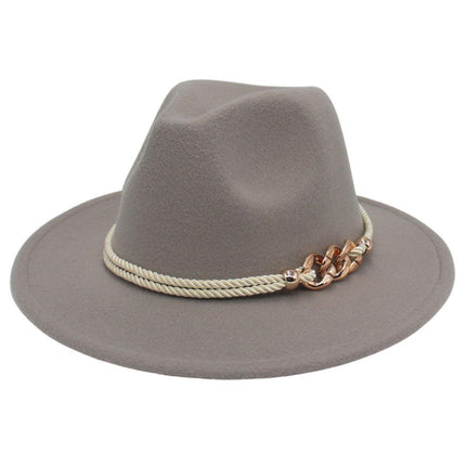 Jazz Hat Autumn Winter Retro Large Brim Hat for Men and Women Stylish Headwear