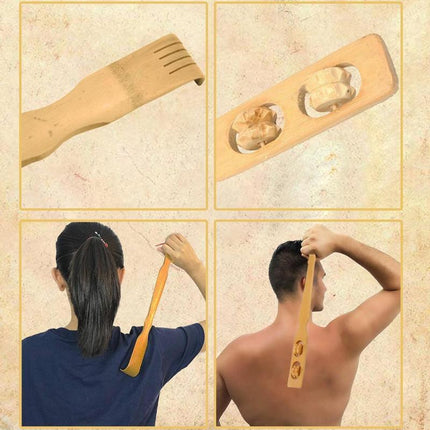 Long Wooden Bamboo Scratch back Back Scratcher Rack Body Massage Itchy Relieve - Aimall