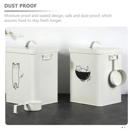 Food Storage Bucket Sealed Moisture Proof Container for Cat Dog Snacks Tin Box