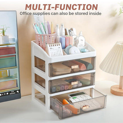 3Layer Cosmetic Organiser Storage Drawer Case Makeup Box for Home and Bathroom