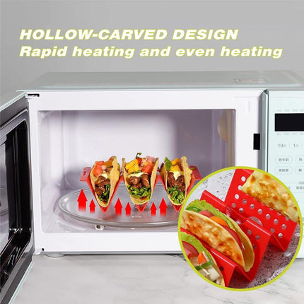 7 x Plastic Taco Holder Tray Wavy Triangle Tortilla Rack Perforated Baking Stand