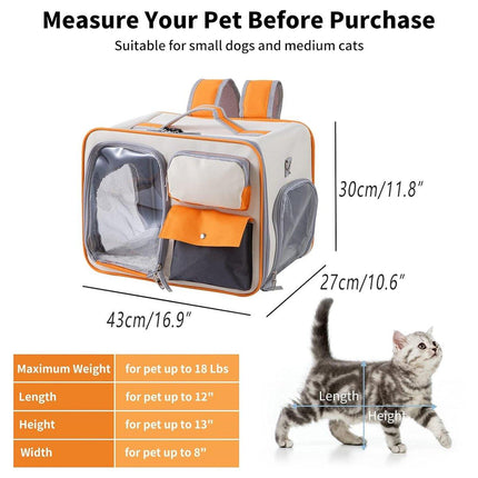 Large Capacity Cat Dog Backpack Outdoor Portable Pet Carrier Canvas Travel Bag