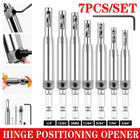 7-Piece Centre Drill Bits Set Self Centering Hinge Hole Drilling 1/4