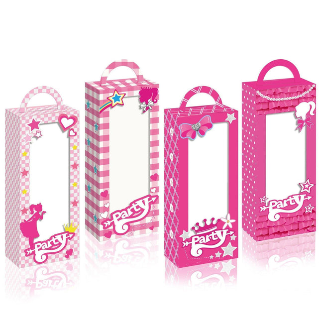 Barbie Red Pink Plaid Window Opening Gift Candy Box