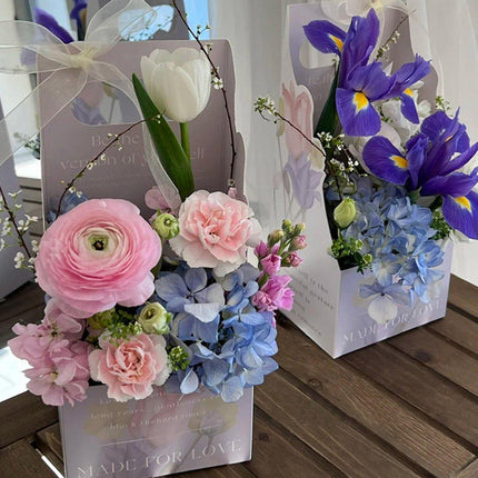 30pcs Flower Handheld Box Folding Gift Packaging Box Floral Bouquet Wrapping