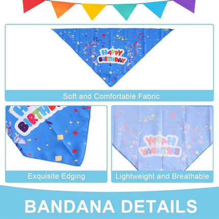 Pet Birthday Cake Hat and Triangle Towel combination Fun Party Dress Up for Pets