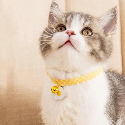Adjustable Pet Collar with Buckle and Bell for Kitten and Dog Wearable Accessory