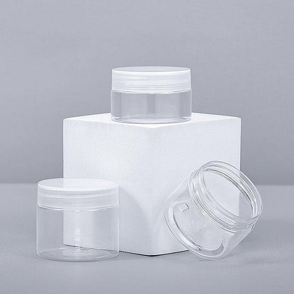 10pcs Transparent Wide Mouth Plastic Jars with Cap Skin Care Cream Containers
