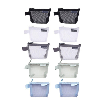Mini Mesh Zipper Bags Storage Pouch Coin Purse ID Credit Card Holder Organizer - Aimall