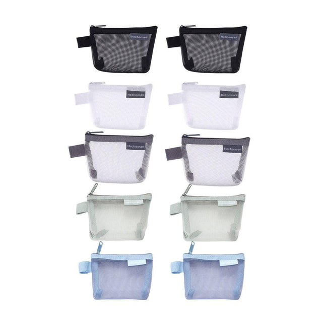 Mini Mesh Zipper Bags Storage Pouch Coin Purse ID Credit Card Holder Organizer - Aimall