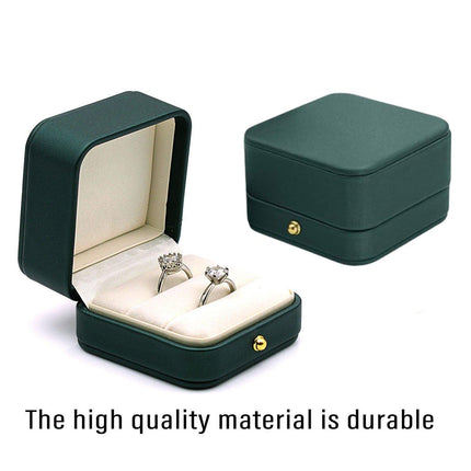 Dark Green Jewelry Box Ring Box Pair Compact Storage Box for Rings Accessories
