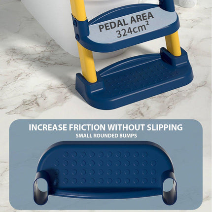 Potty Training Toilet Seat Chair with Ladder Step-Up Stool Foldable Design