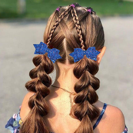 20Pcs Hair Clips Colourful Glitter Sequin Bow Set for Girls and Teens