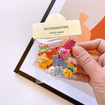 5Pcs Cute Cartoon Animal Hairpin Set for Girls - Mini Hair Clips Party Gift