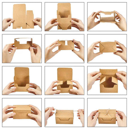 50pcs Retro Rectangular Kraft Paper Wedding Candy Boxes Gift Packaging Box