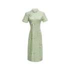 Women Chinese Traditional Cheongsam Lace Embroidered Qipao Evening Dress Elegant - Aimall