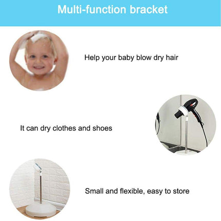 Pet Hair Dryer Holder Hands Free Dog Drying Rack Adjustable Grooming Bath Stand