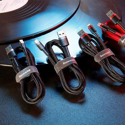 GoldBlack Genuine BASEUS 2.4A USB to Lighting Charging Cable Cord for iPhone 13 12 Pro XS - Aimall