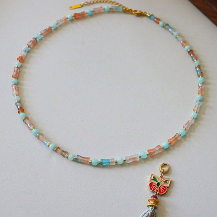 New Chinese Colorful Butterfly Necklace Women Simple Elegant Jewelry Design